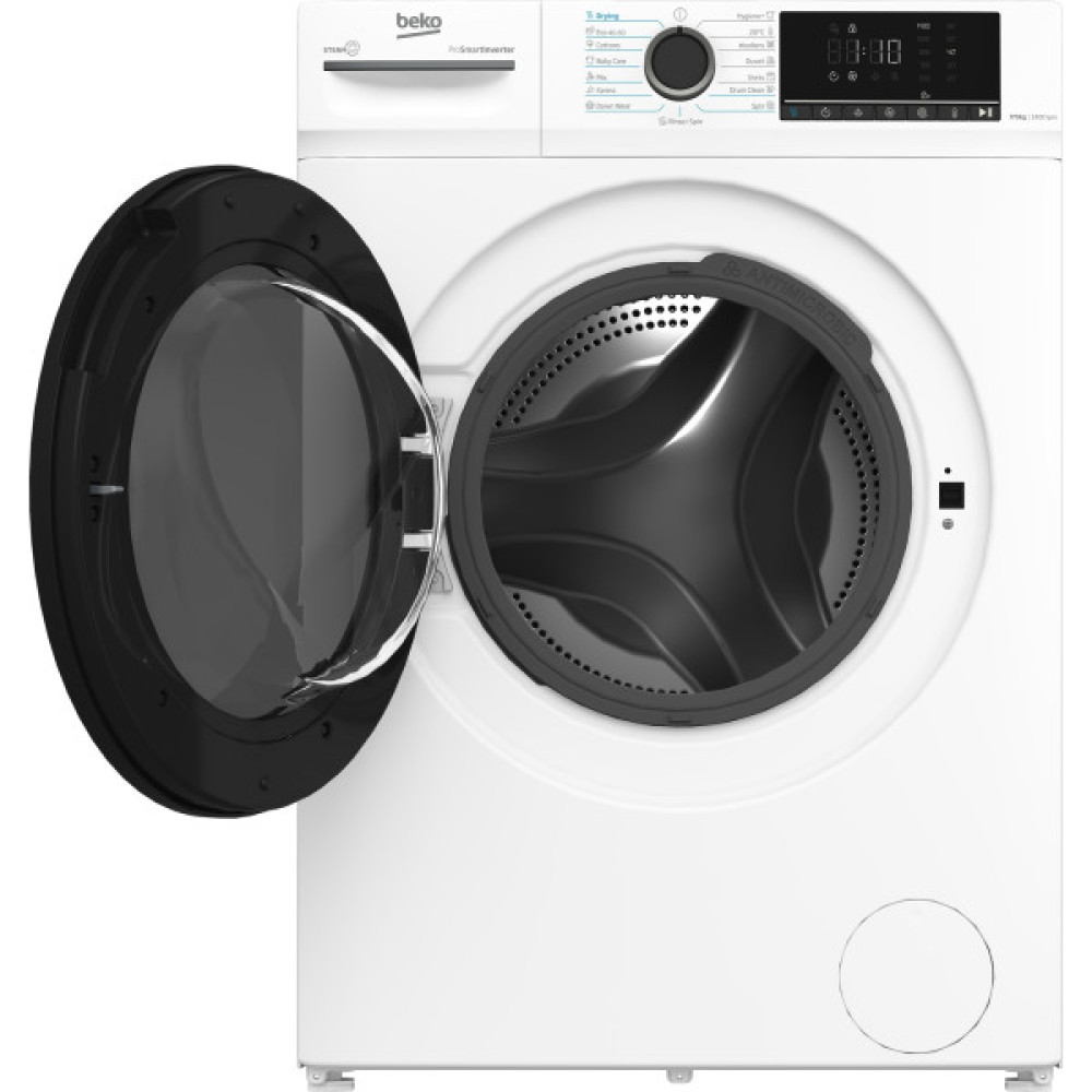 Прально-сушильна машина Beko фронтальна, 7(5)кг, 1400, D, 52см, дисплей, інвертор, пара, білий