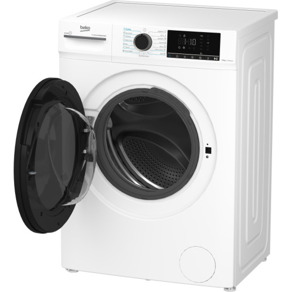 Прально-сушильна машина Beko фронтальна, 7(5)кг, 1400, D, 52см, дисплей, інвертор, пара, білий