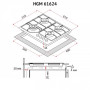 Варочна поверхня Perfelli HGM 61624 WH Варочна поверхня Perfelli HGM 61624 WH