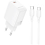 Зарядний пристрій BOROFONE BN26 Fuente USB-C PD20W + cable USB-C to USB-C White (6941991120251)