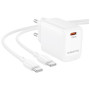 Зарядний пристрій BOROFONE BN26 Fuente USB-C PD20W + cable USB-C to USB-C White (6941991120251)