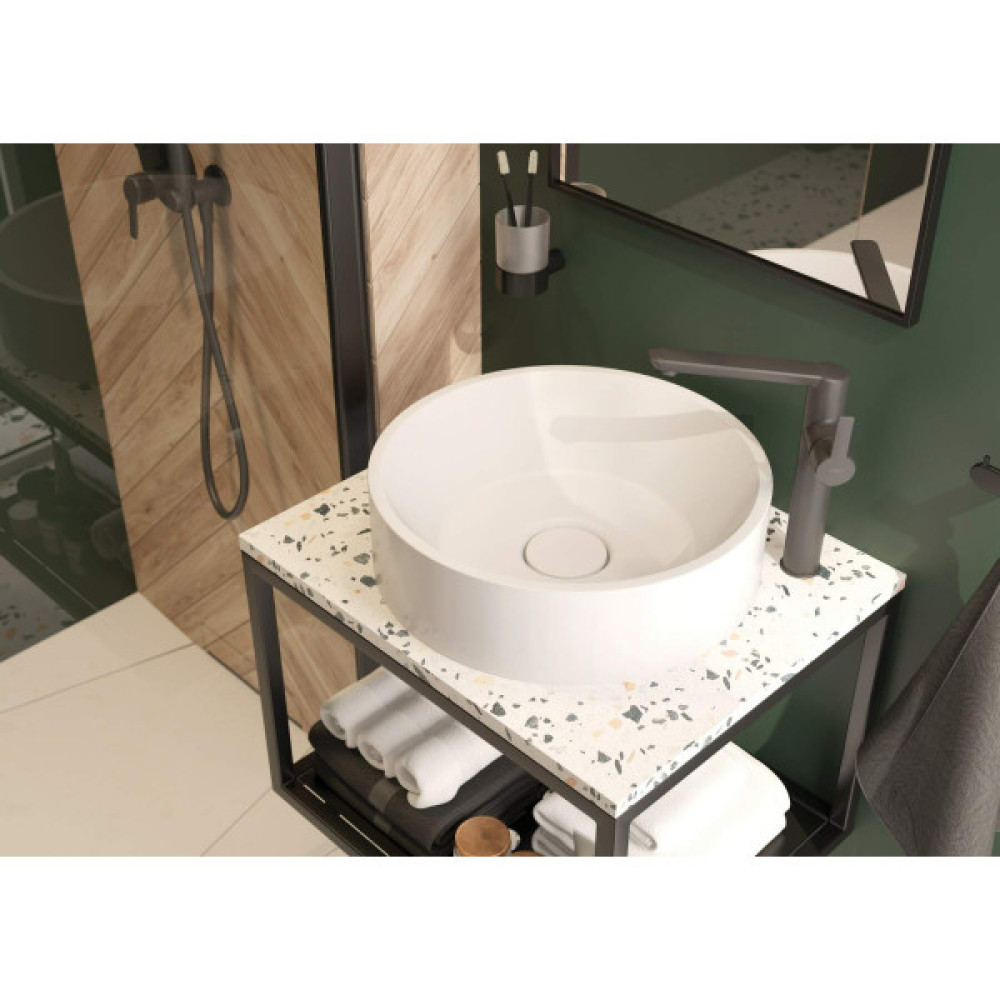 Змішувач для раковини Deante Arnika,  довж. виливу - 172мм, поворотний, 1важіль, титан