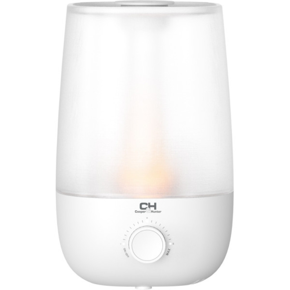 Зволожувач повітря Cooper&Hunter CH-2520WT 25м2, 2л, 250мл/г, ультразвуковий, верхня затока, мех. кер-ння, підсвічування, авто вимкнення, білий