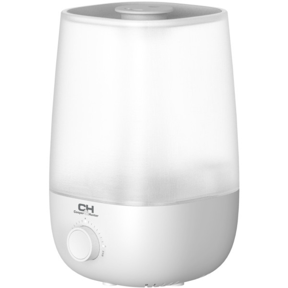 Зволожувач повітря Cooper&Hunter CH-2520WT 25м2, 2л, 250мл/г, ультразвуковий, верхня затока, мех. кер-ння, підсвічування, авто вимкнення, білий
