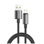 Дата кабель USB 2.0 AM to Lightning 1.0m 3A zinc alloy braided black ColorWay (CW-CBUL098-BK)