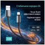 Дата кабель USB 2.0 AM to Lightning 1.0m 3A zinc alloy braided black ColorWay (CW-CBUL098-BK)