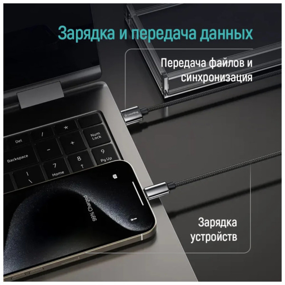 Дата кабель USB 2.0 AM to Lightning 1.0m 3A zinc alloy braided black ColorWay (CW-CBUL098-BK)