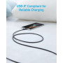 Дата кабель USB 2.0 AM to USB-C 1.8m nylon 322 black Anker (A81H6G11) Дата кабель USB 2.0 AM to USB-C 1.8m nylon 322 black Anker (A81H6G11)