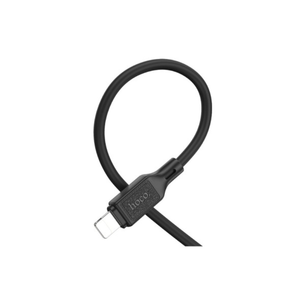 Дата кабель USB 2.0 AM to Lightning 1.0m silicone black HOCO (6931474788405)