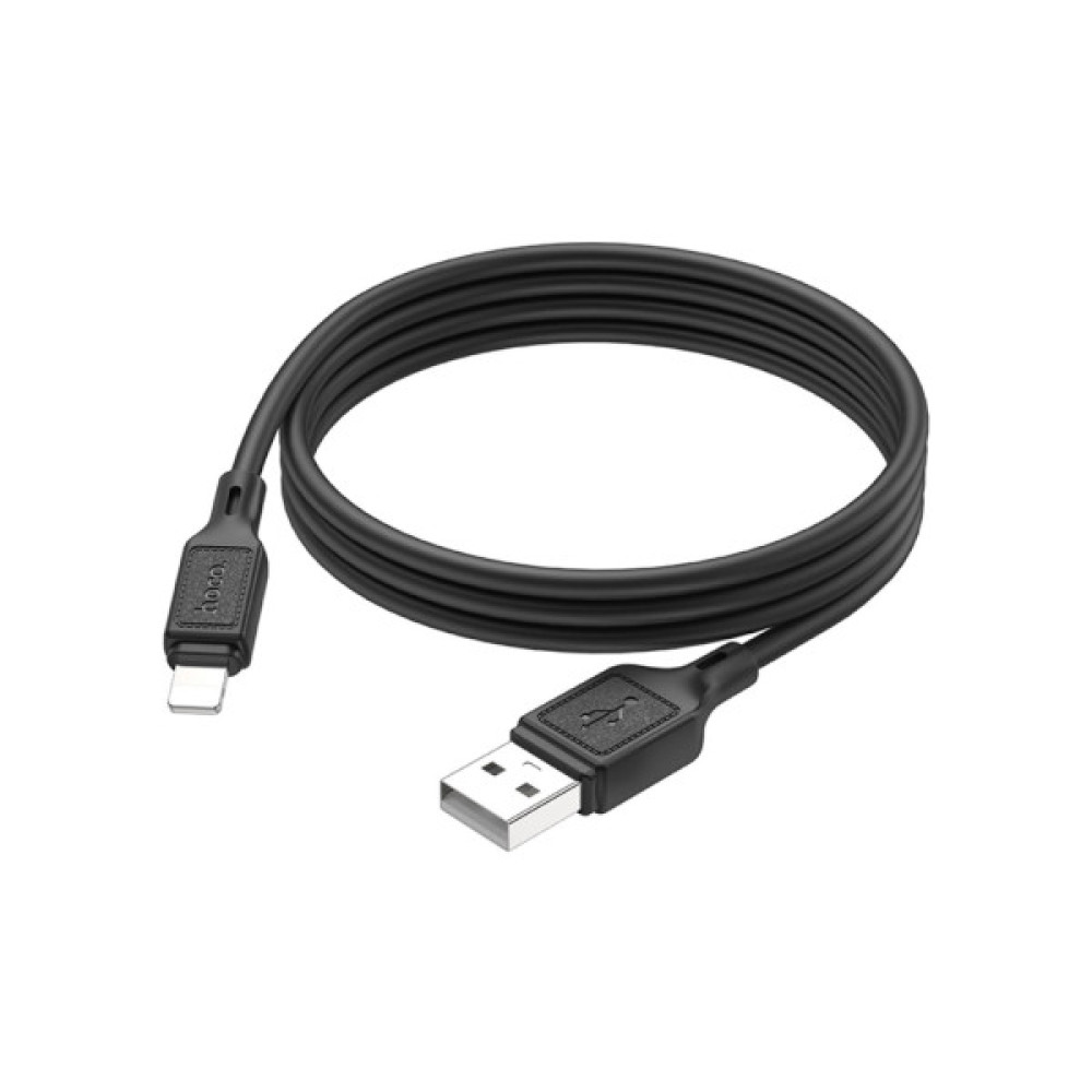 Дата кабель USB 2.0 AM to Lightning 1.0m silicone black HOCO (6931474788405)
