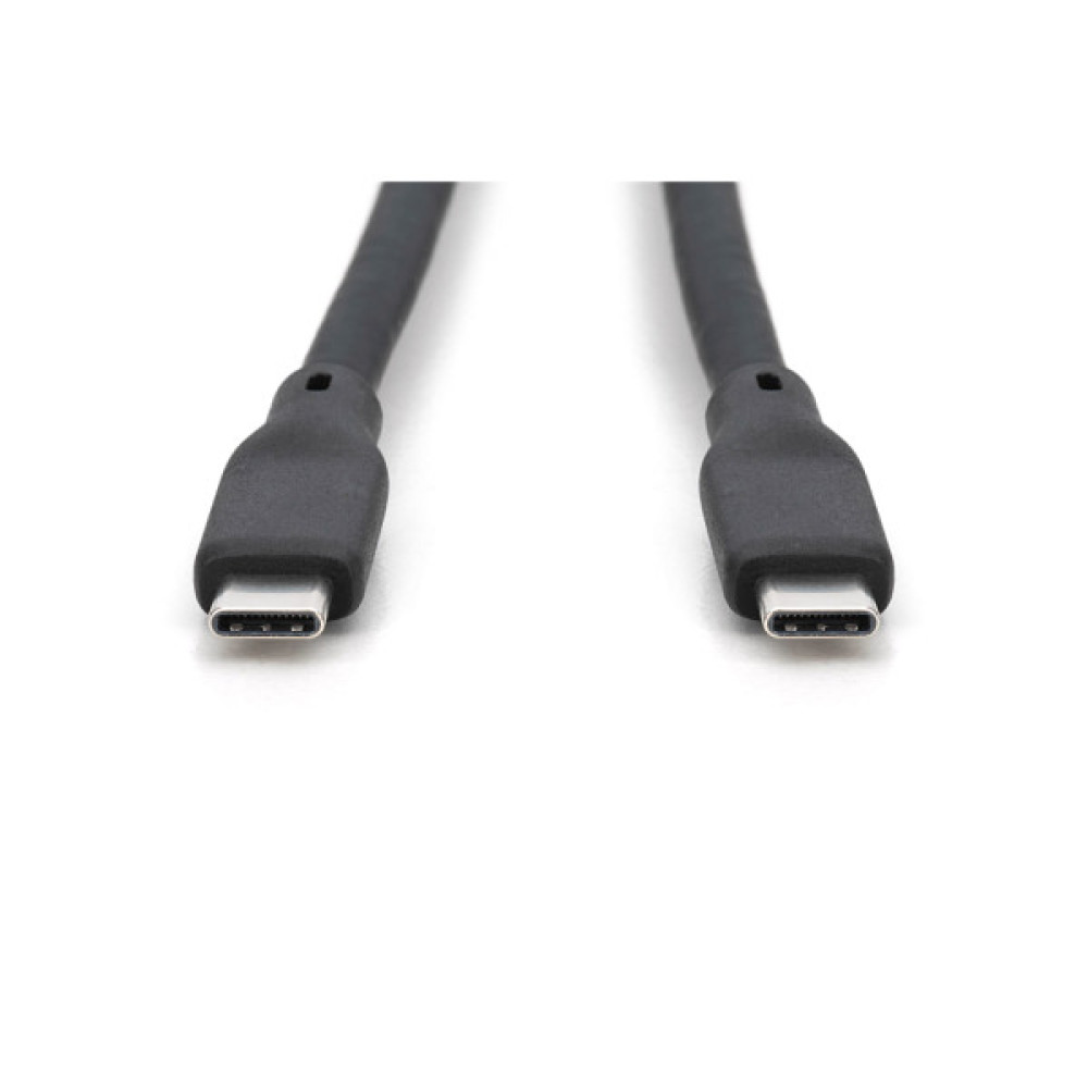 Дата кабель USB-C to USB-C 1.0m USB4 2.0 80G 240W 16K silicone black Digitus (AK-300350-010-S)
