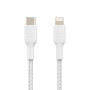 Дата кабель USB 2.0 AM to Lightning 1.0m braided white Belkin (CAA004BT1MWH)