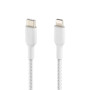 Дата кабель USB 2.0 AM to Lightning 1.0m braided white Belkin (CAA004BT1MWH)