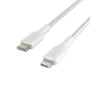 Дата кабель USB 2.0 AM to Lightning 1.0m braided white Belkin (CAA004BT1MWH)
