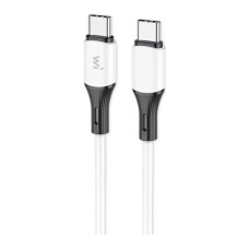 Дата кабель USB-C to USB-C 1.0m 60W silicone white Wibrand (WI.DC/MA1W-CC)