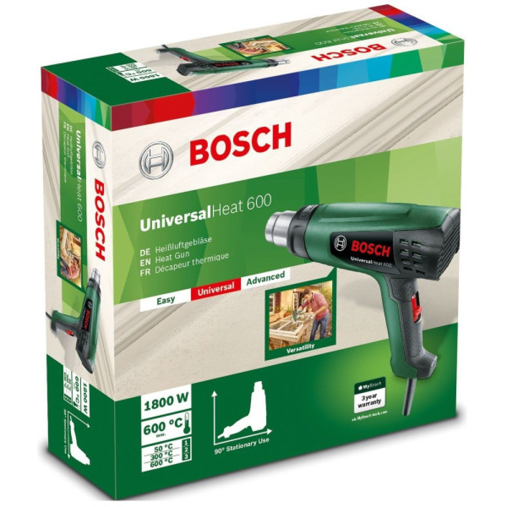 Фен будівельний Bosch UniversalHeat 600 1800Вт 50/300/600°C 200/350/500л·хв 0.53кг