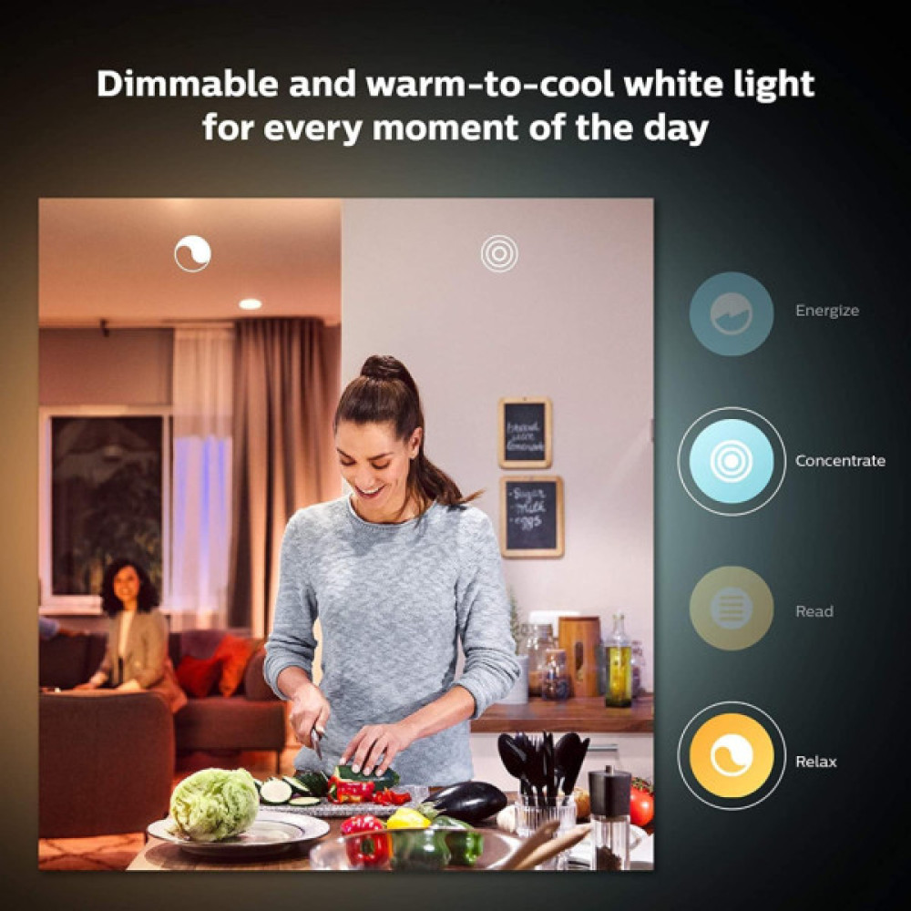 Розумна лампочка Philips GU10 5W(50Вт) 2200K-6500K Tunable white ZigBee Bluetooth (929001953309)