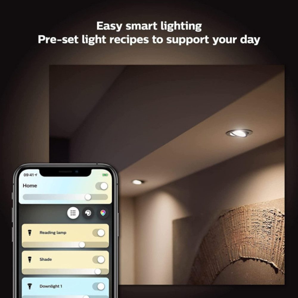 Розумна лампочка Philips GU10 5W(50Вт) 2200K-6500K Tunable white ZigBee Bluetooth (929001953309)
