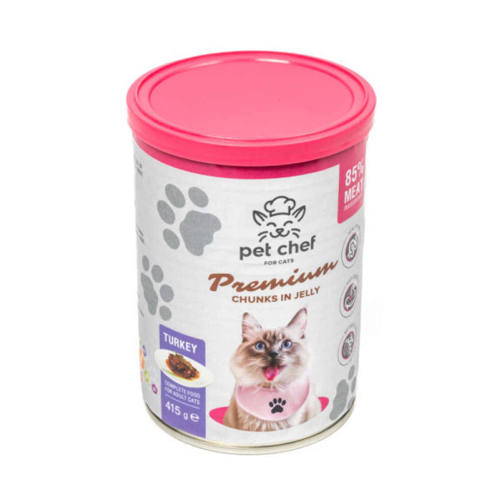 Вологий корм для кішок Pet Chef З індичкою 415 г (4820255193595)