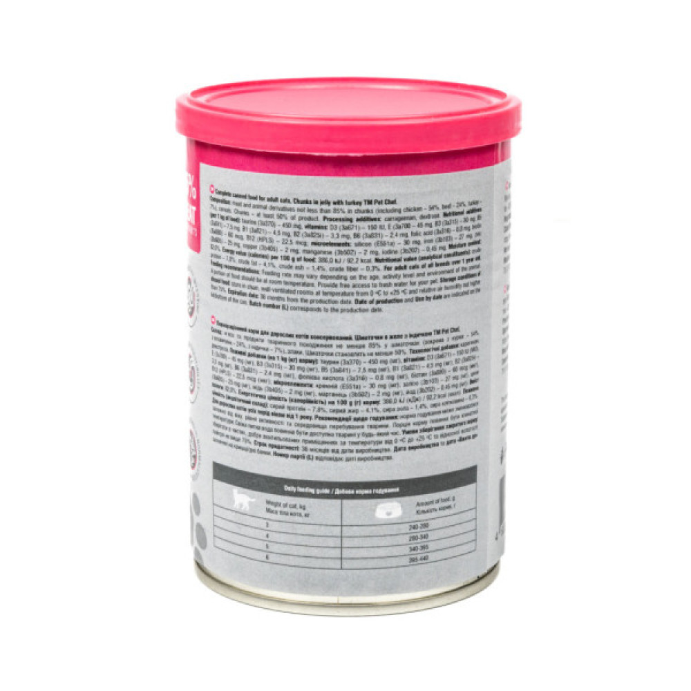 Вологий корм для кішок Pet Chef З індичкою 415 г (4820255193595)