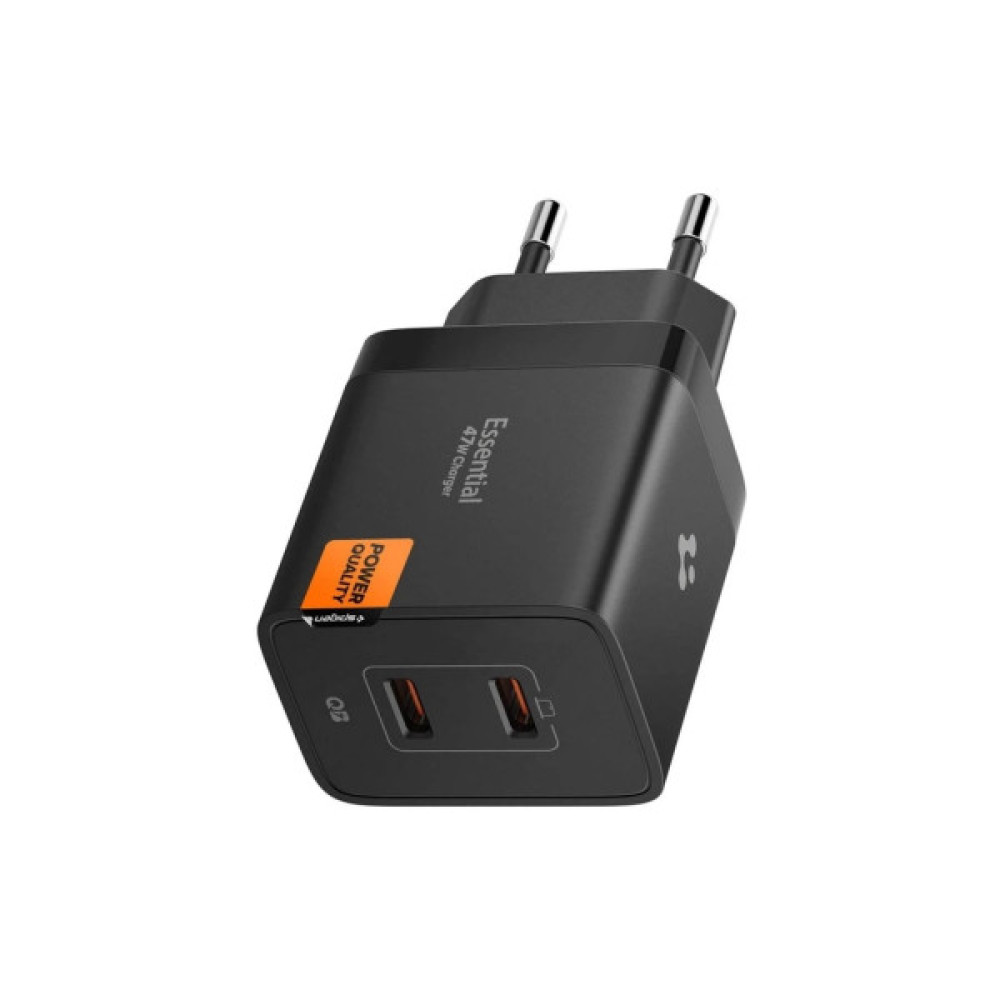 Зарядний пристрій Spigen 2xUSB-C PD 47W black (ACH09457)