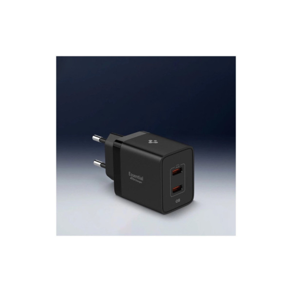 Зарядний пристрій Spigen 2xUSB-C PD 47W black (ACH09457)