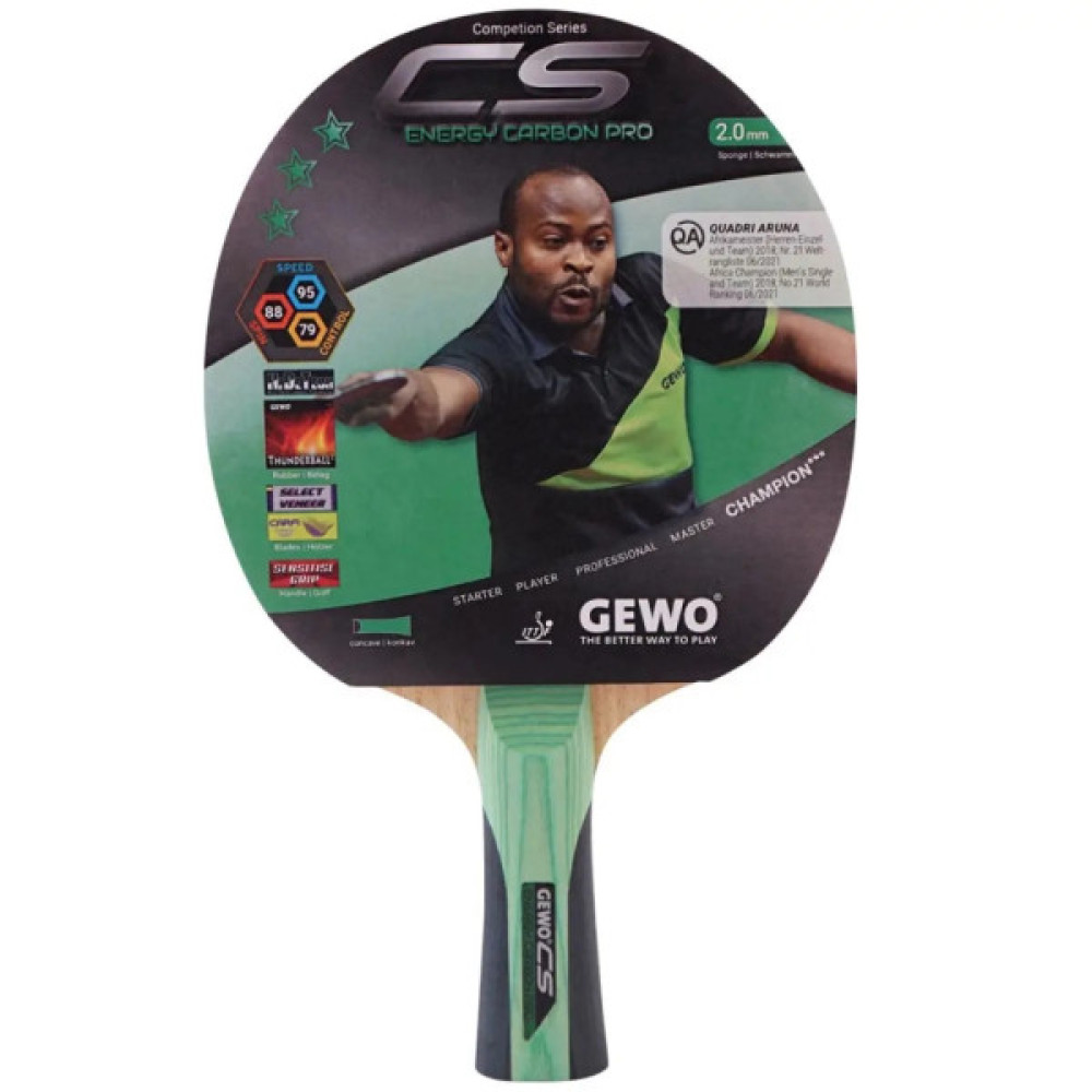 Ракетка для настільного тенісу Gewo CS Energy Carbon Pro FL (1057500001) (931039)