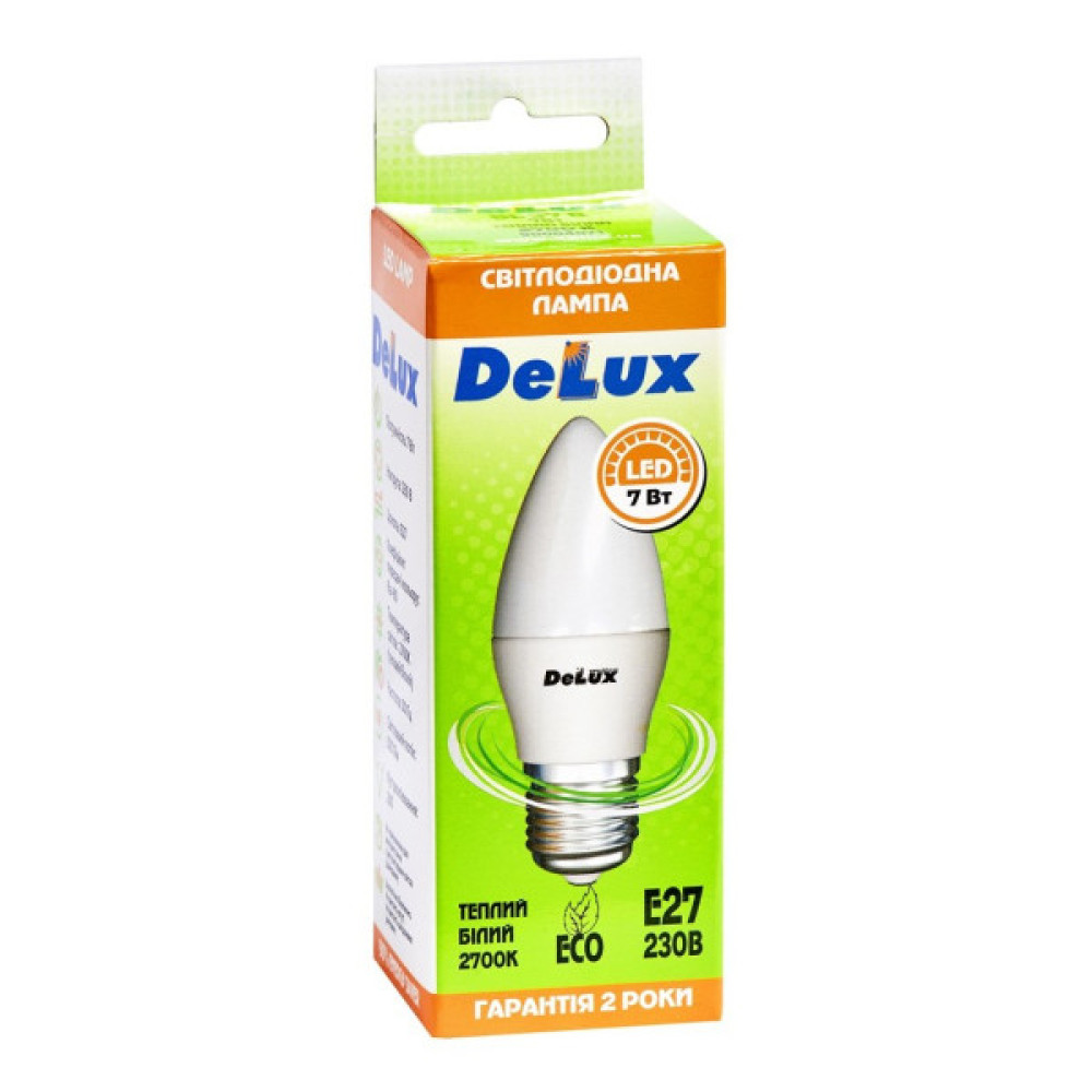 Лампочка Delux BL37B 7Вт 2700K 220В E27 (90004071 90021348)
