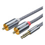 Кабель мультимедійний 3.5mm M to 2xRCA M 1.0m Essager (EYPZJ-MY0H)
