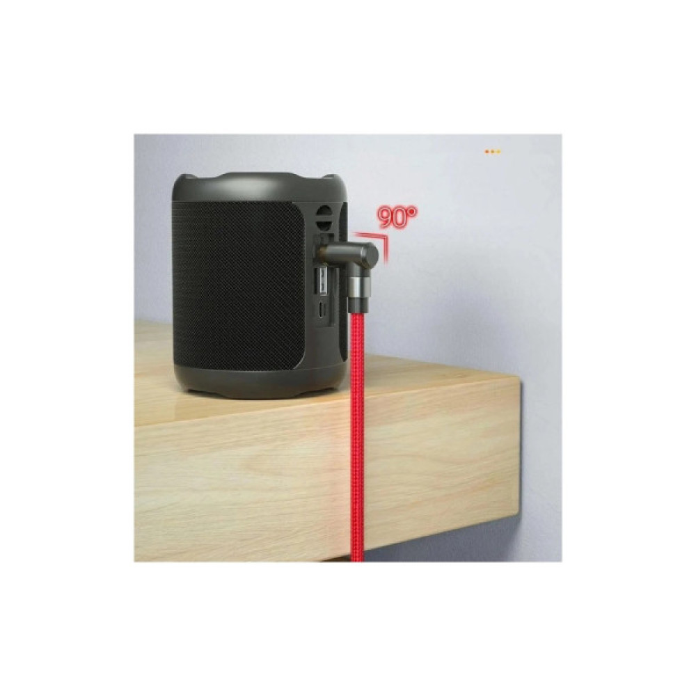 Кабель мультимедійний 3.5mm M to 3.5mm M 1.5m 90° corner red Essager (EYP35-WTA09)