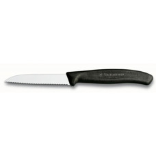 Кухонний ніж Victorinox SwissClassic для овощей 8см, волнистое лезвие, черный (6.7433)