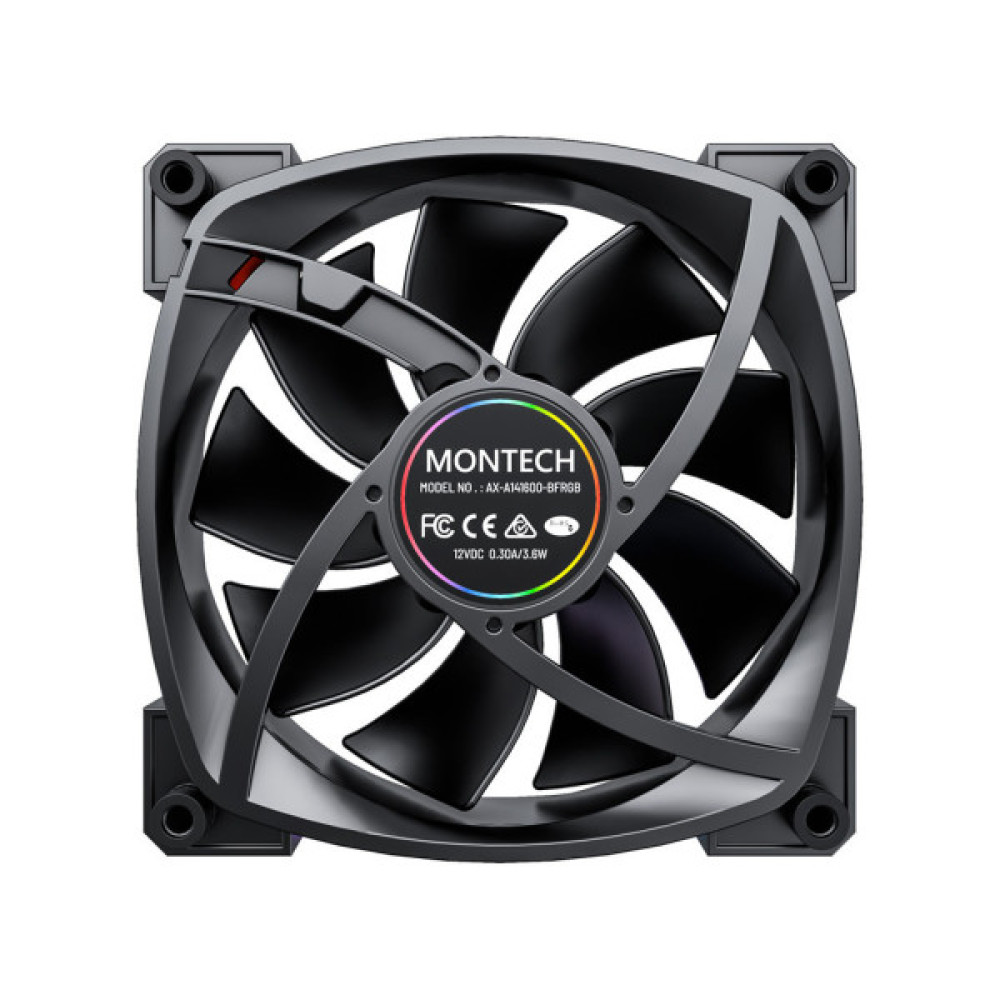 Кулер до корпусу MONTECH AX140 PWM BLACK
