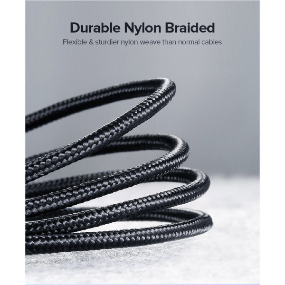 Дата кабель USB 2.0 AM to USB-C 3.0m 3.0A 18W US288 Space Gray Ugreen (60408)