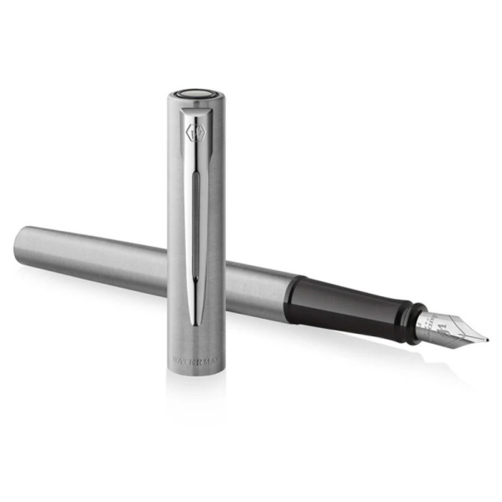 Ручка пір'яна Waterman ALLURE Chrome CT  FP F + Картриджі Mini блістер (13 314b2)