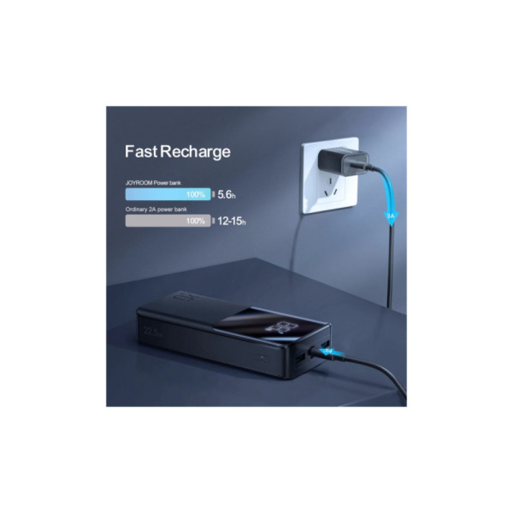 Батарея універсальна JOYROOM 20000mAh 22,5W PD, QC/3.0, 2*USB-A, Micro-USB, USB-C In/Out Black (JR-QP192)