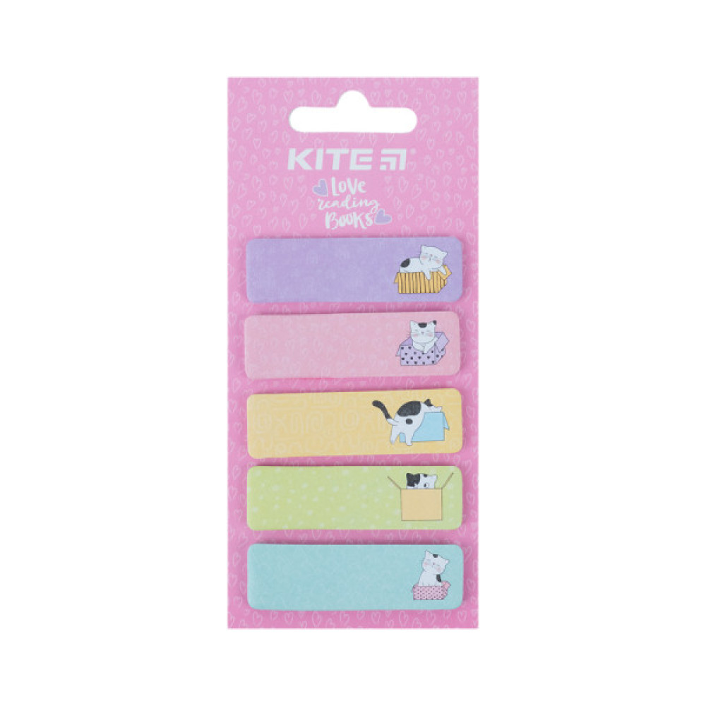 Стікер-закладка Kite паперова з малюнком Cats 100 шт, 5х20 шт (K23-480-1)