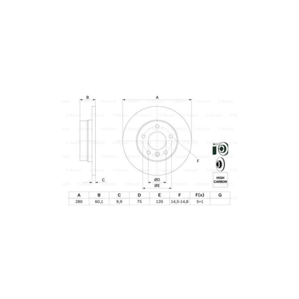 Гальмівний диск Bosch 0 986 478 561