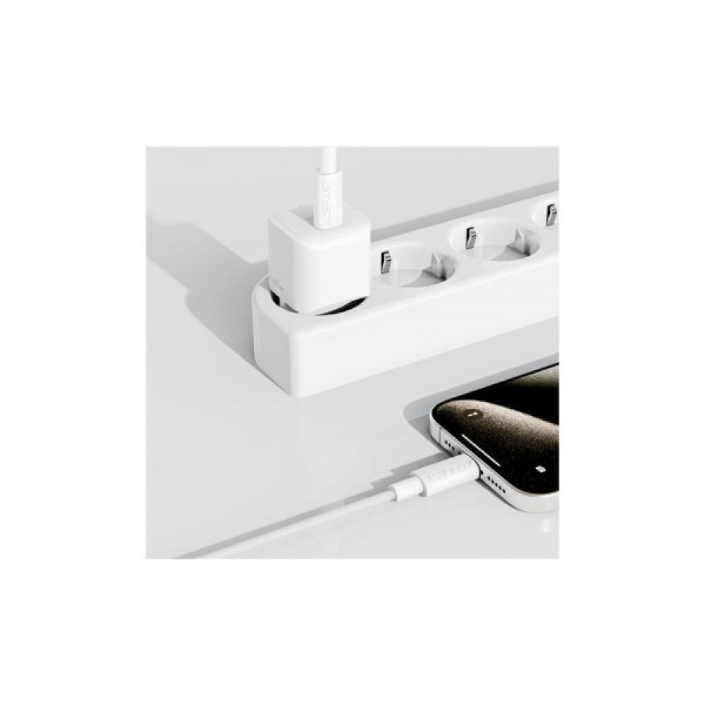Дата кабель USB-C to USB-C 1.2m 3A white Acefast (6974316284253)