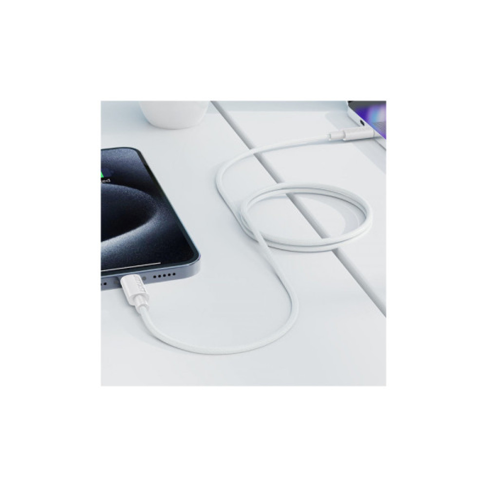 Дата кабель USB-C to USB-C 1.2m 3A white Acefast (6974316284253)