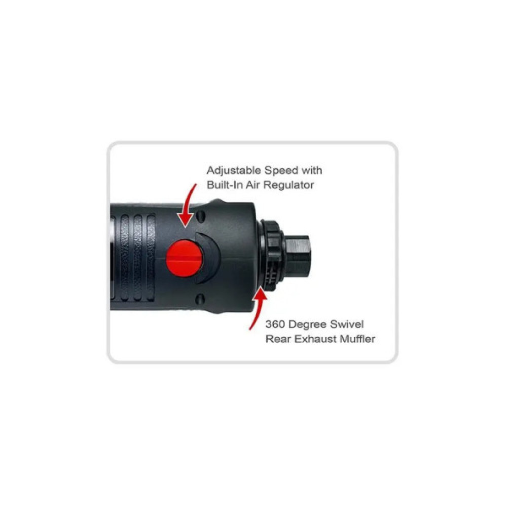 Дриль Toptul пневматична реверсивна 3/8", 4000об/хв; самозатискний патрон (KAQC1240)