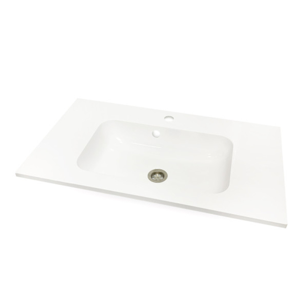 Раковина, умивальник Adamant FRATE, штучний камінь, прямокут., з отвором для змішувача, з отвором для переливу, 795x450x1525мм, накладний, білий