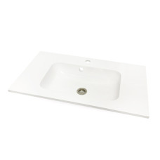 Раковина, умивальник Adamant FRATE, штучний камінь, прямокут., з отвором для змішувача, з отвором для переливу, 795x450x1525мм, накладний, білий