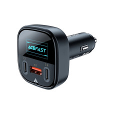 Зарядний пристрій Acefast B5 Car Charger 2xUSB-C + 1xUSB-A 101W OLED smart display Metal Black (6974316281436)