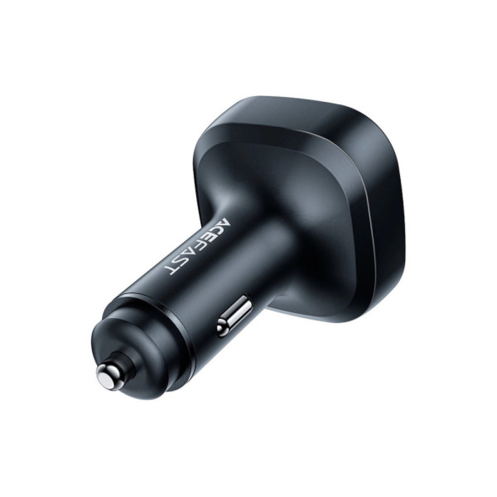 Зарядний пристрій Acefast B5 Car Charger 2xUSB-C + 1xUSB-A 101W OLED smart display Metal Black (6974316281436)