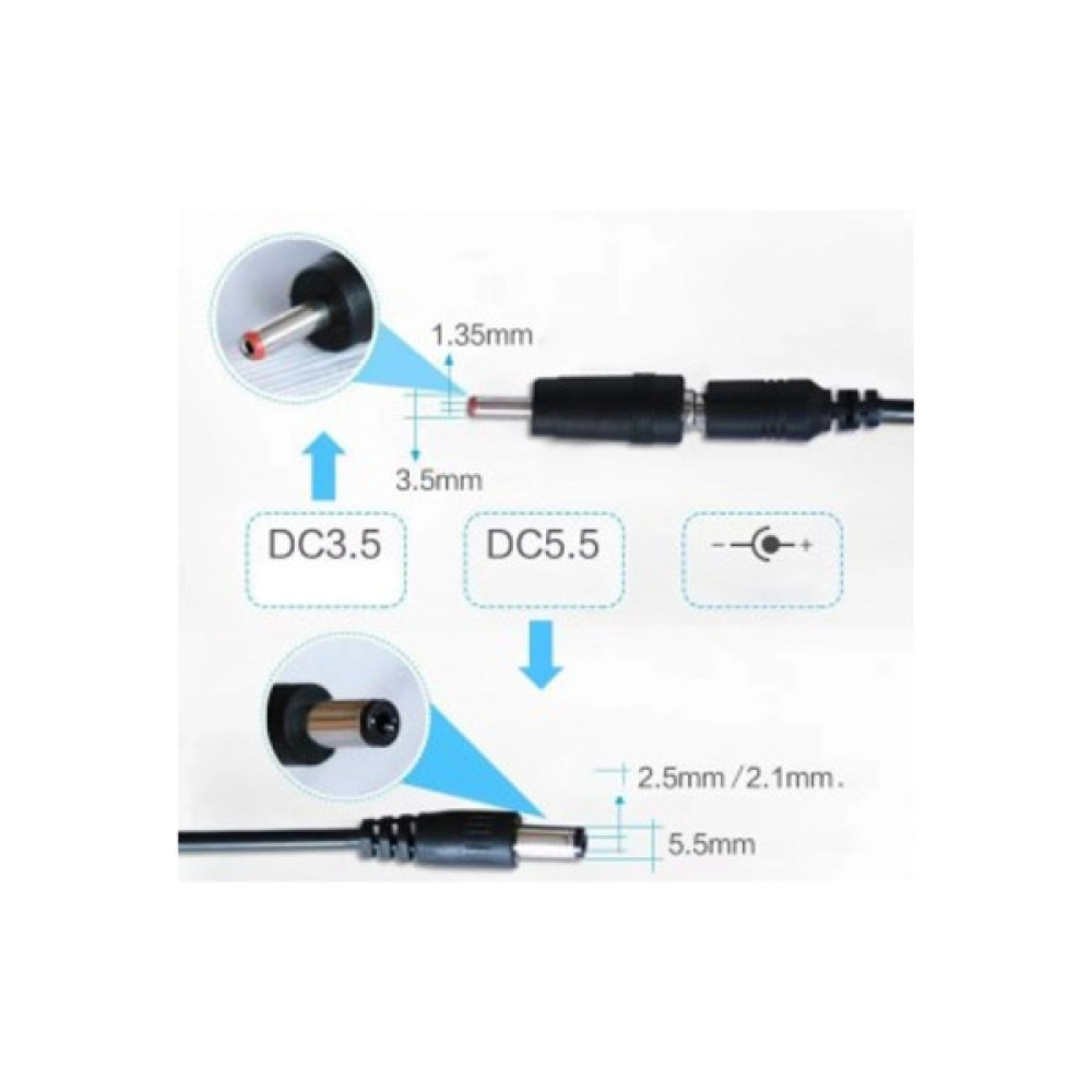 Кабель живлення USB to DC 5.5x2.5mm + 3.5x1.35mm 9V-12V 0.8m 18W Kingda (KD-USB-DC9/12)