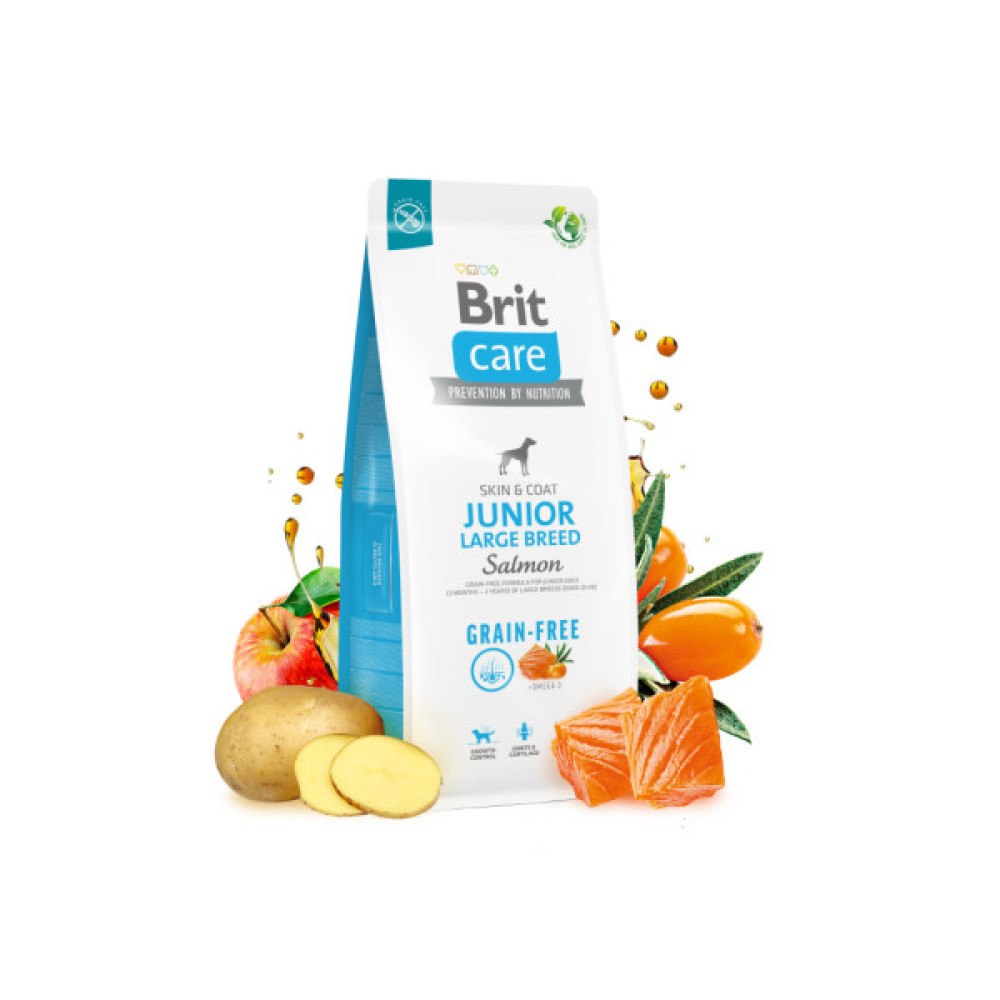 Сухий корм для собак Brit Care Dog Grain-free Junior Large Breed беззерновий з лососем 12 кг (8595602558865)