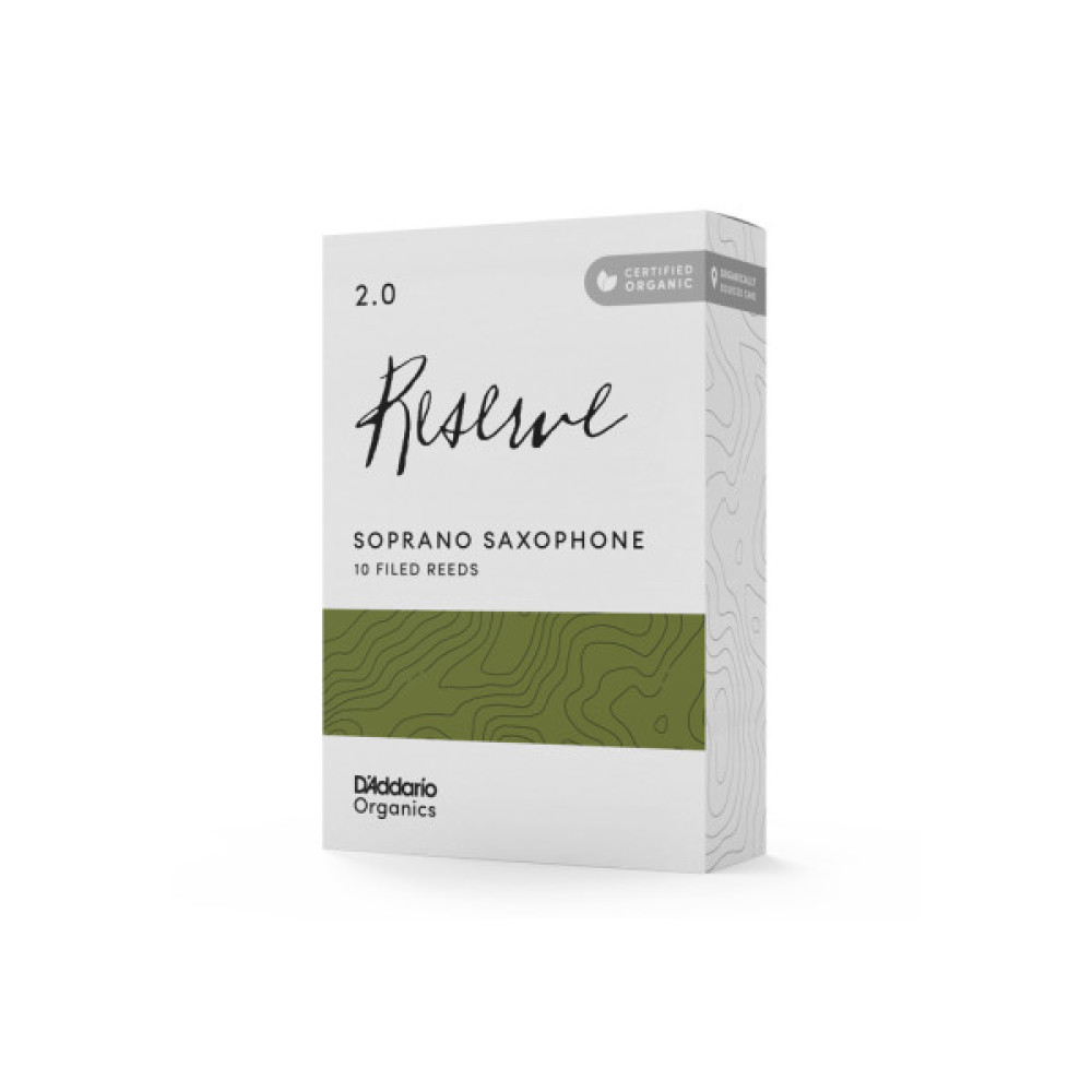 Тростина для саксофона D'Addario Organic Reserve - Soprano Sax #2.0 - 10 Pack (ODIR1020)