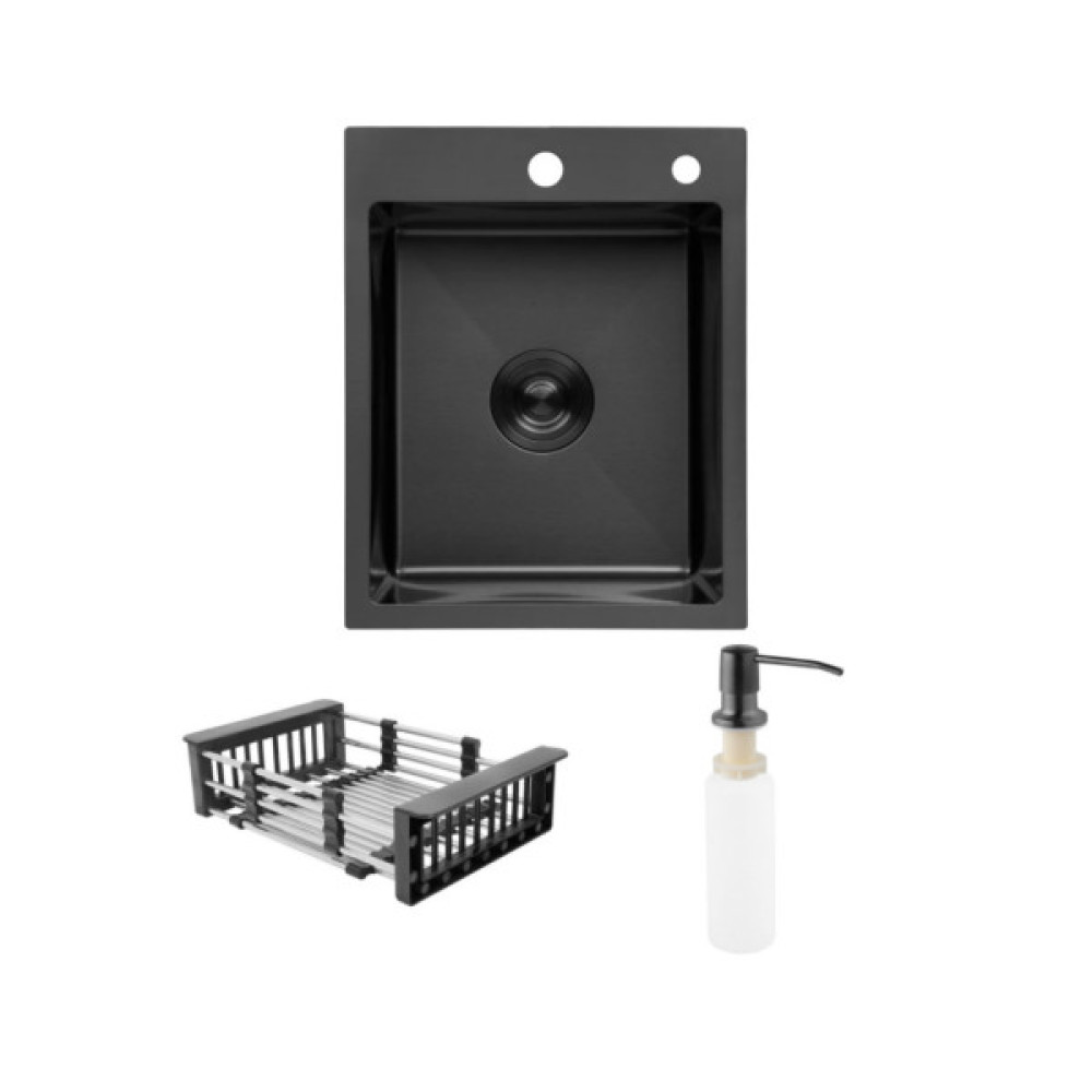 Мийка кухонна Kroner PVD Schwarze-4050HM (CV035374) Мийка кухонна Kroner PVD Schwarze-4050HM (CV035374)