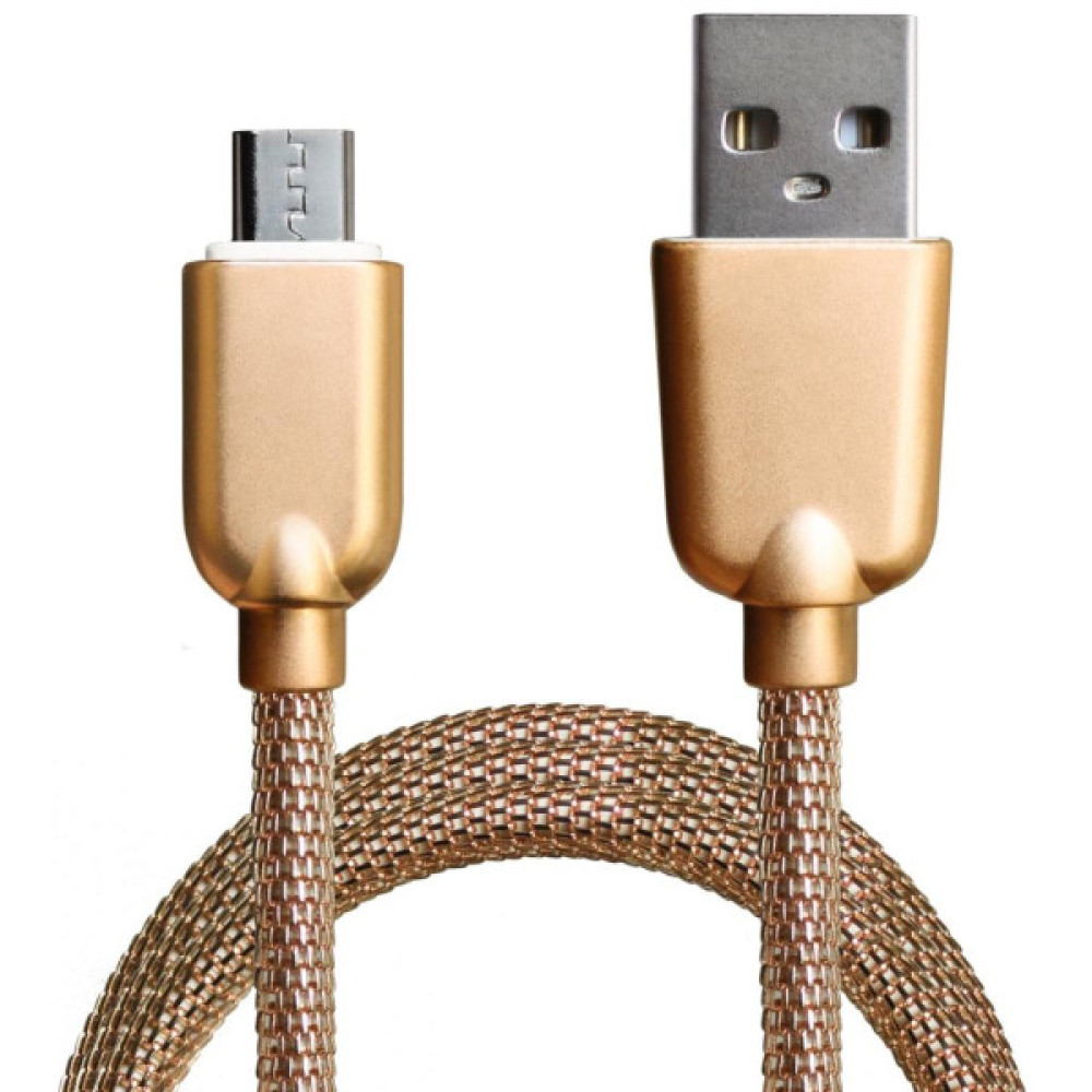 Дата кабель USB 2.0 AM to Micro 5P 1.0m 1.5A, Gold Grand-X (MM02G)