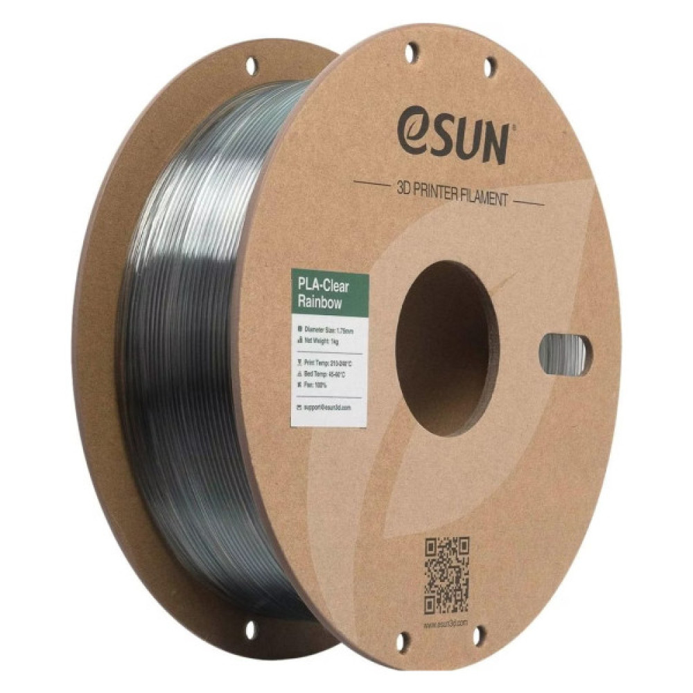 Пластик для 3D-принтера eSUN PLA Clear Rainbow 1,75mm 1kg PURPLE BLUE GREY (PLA-CLRB175RB-ZUH1P1)